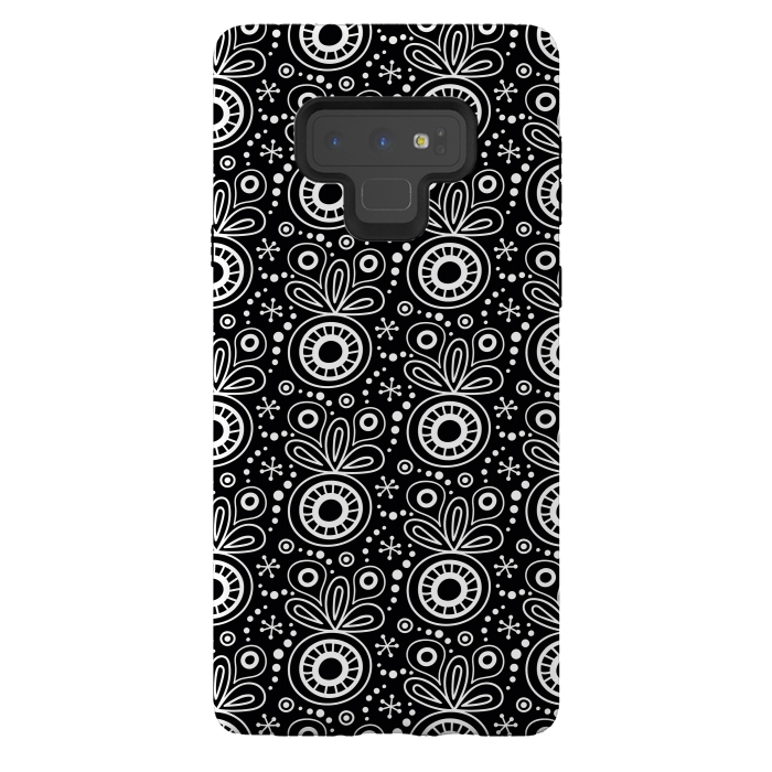 Galaxy Note 9 StrongFit Abstract Doodle Pattern Black by Majoih