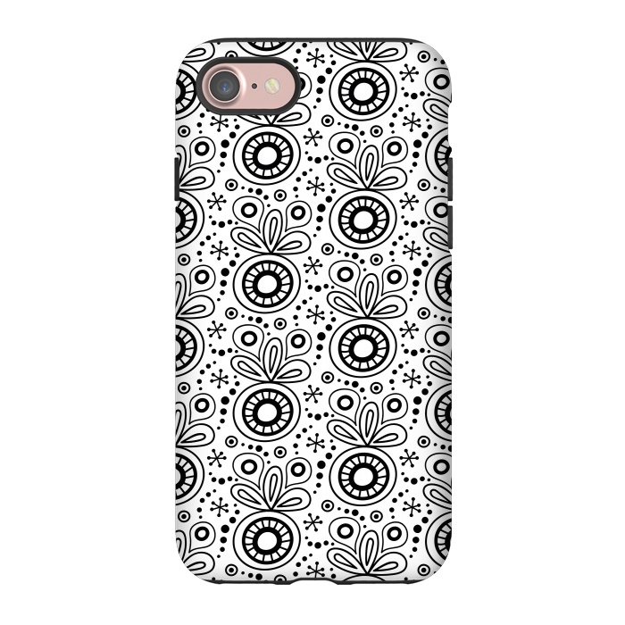 iPhone 7 StrongFit Abstract Doodle Pattern White by Majoih