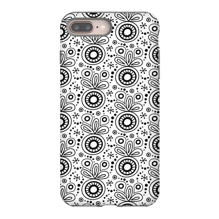 iPhone 7 plus StrongFit Abstract Doodle Pattern White by Majoih