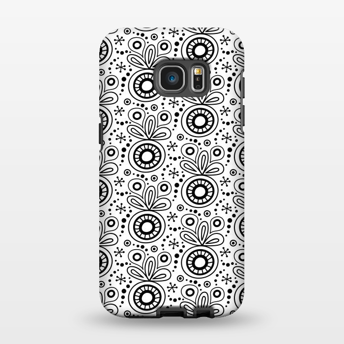 Galaxy S7 EDGE StrongFit Abstract Doodle Pattern White by Majoih