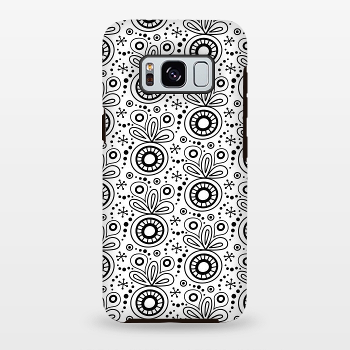 Galaxy S8 plus StrongFit Abstract Doodle Pattern White by Majoih