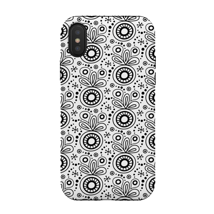 iPhone Xs / X StrongFit Abstract Doodle Pattern White by Majoih