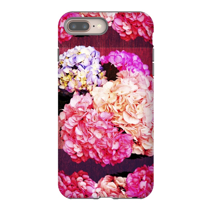 iPhone 7 plus StrongFit Hortencias Rosas y Azules by Rossy Villarreal
