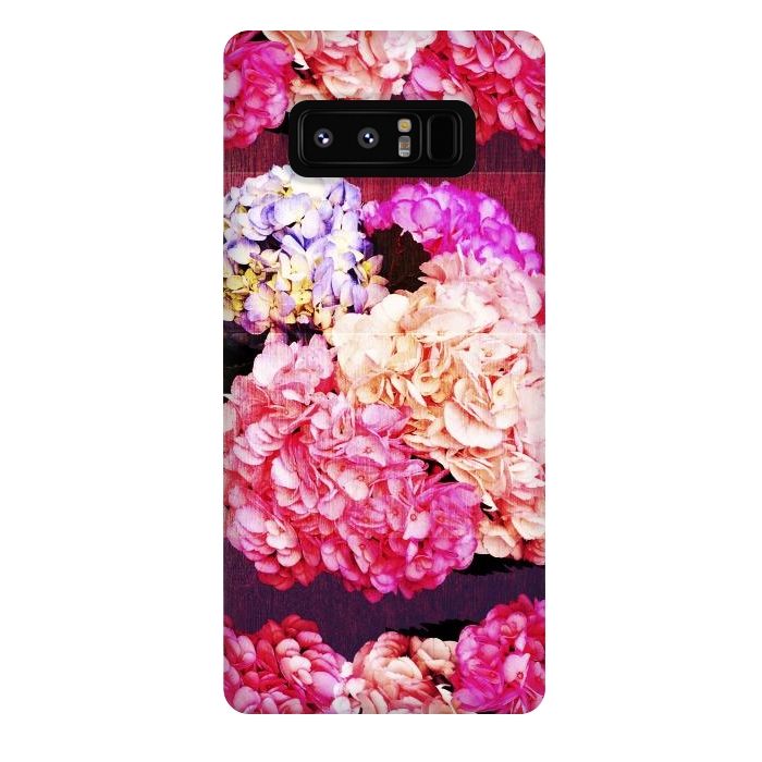 Galaxy Note 8 StrongFit Hortencias Rosas y Azules by Rossy Villarreal