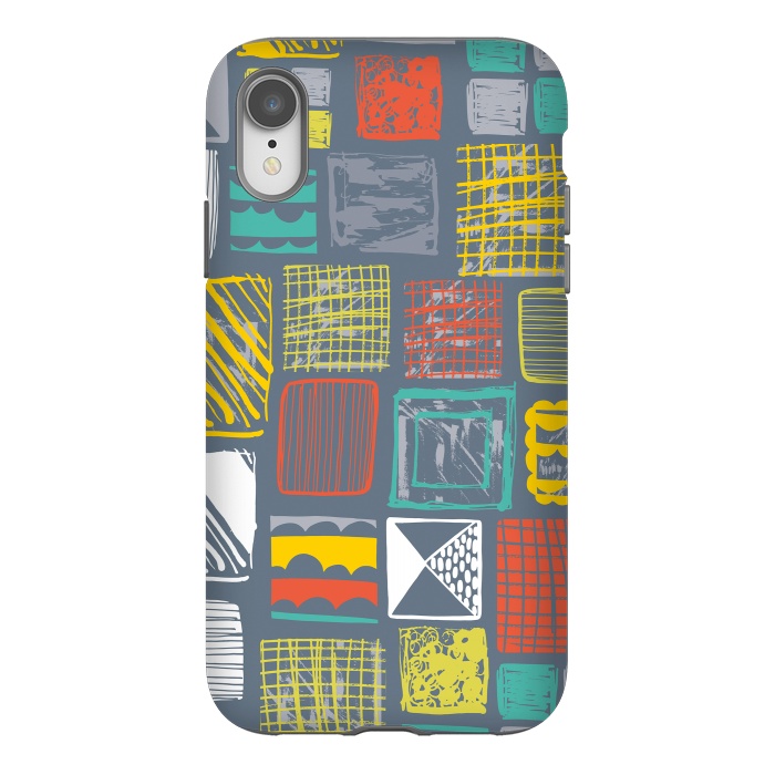 iPhone Xr StrongFit Square Metropolis Leaves by Rachael Taylor