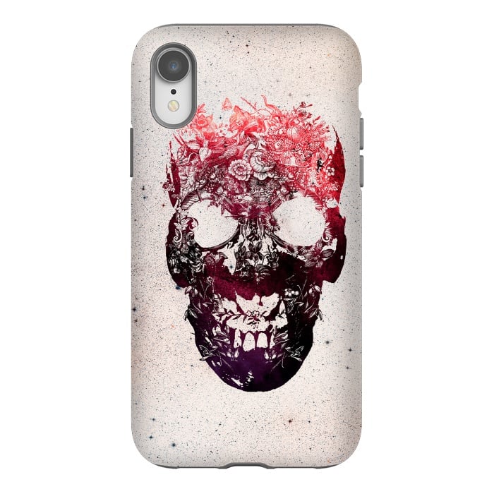 iPhone Xr StrongFit Floral Skull by Ali Gulec