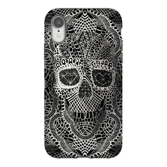 iPhone Xr StrongFit Lace Skull by Ali Gulec