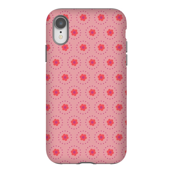 iPhone Xr StrongFit Pink Circular Floral by Rosie Simons