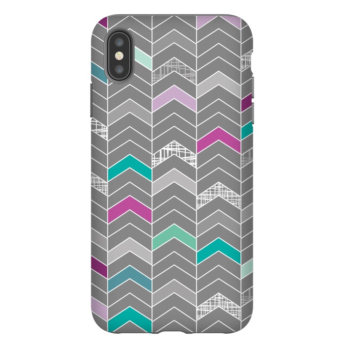 iPhone Xs Max StrongFit Chevron Grey by Rosie Simons