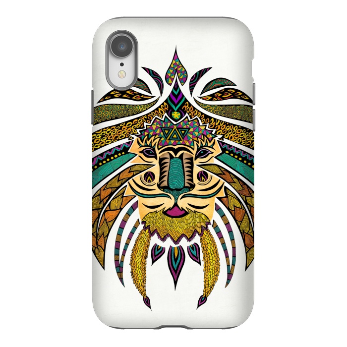 iPhone Xr StrongFit Emperor Tribal Lion by Pom Graphic Design