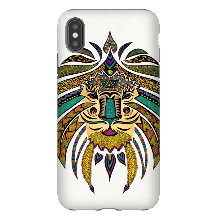 iPhone Xs Max StrongFit Emperor Tribal Lion by Pom Graphic Design