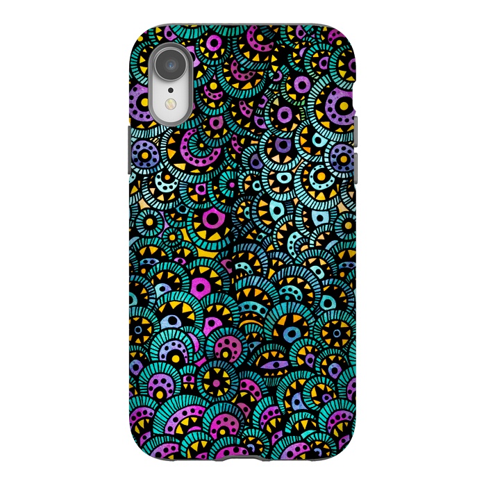 iPhone Xr StrongFit Peacock Tail by Pom Graphic Design