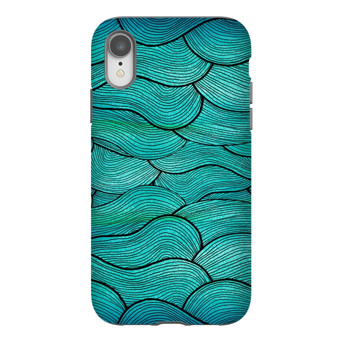 iPhone Xr StrongFit Sea Waves Pattern by Pom Graphic Design