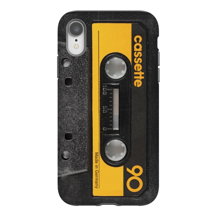 iPhone Xr StrongFit CASSETTE YELLOW by Diego Tirigall