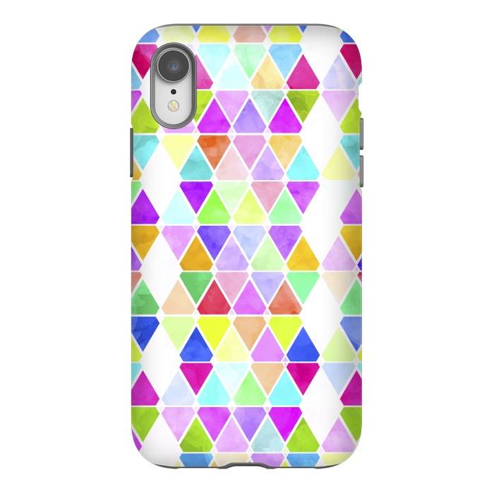 iPhone Xr StrongFit Watercolor Abstract Pastel Triangles by Girly Trend