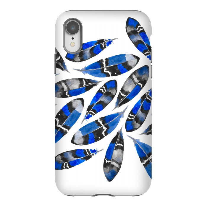 iPhone Xr StrongFit Northern Feather Blue by Amaya Brydon