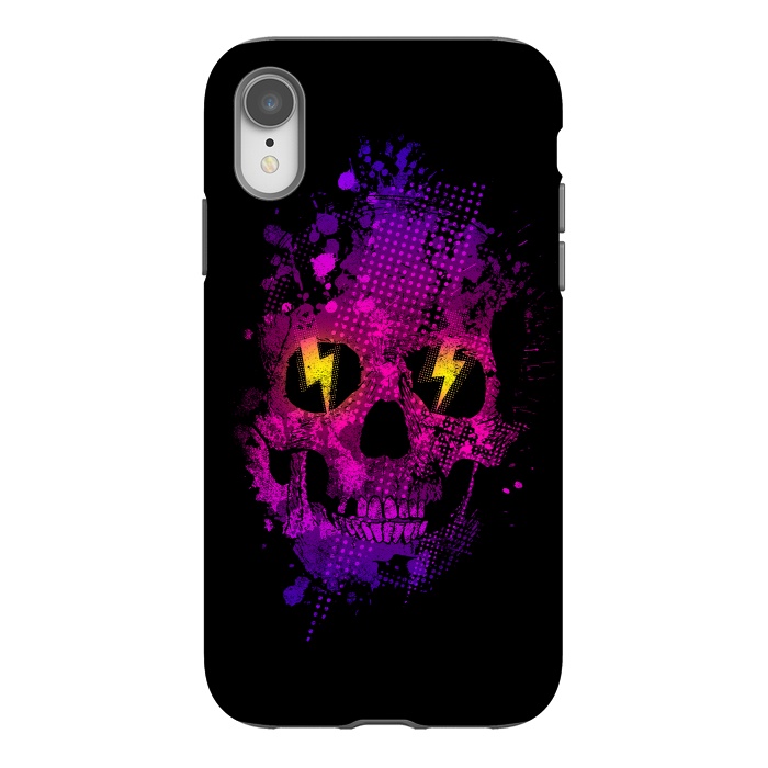 iPhone Xr StrongFit Acid Skull by Mitxel Gonzalez