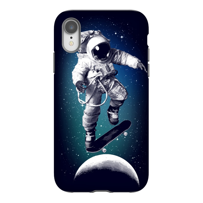 iPhone Xr StrongFit Skateboarding astronaut by Mitxel Gonzalez