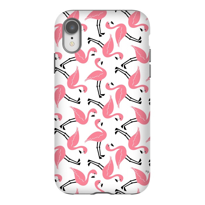 iPhone Xr StrongFit Flamingos by Martina