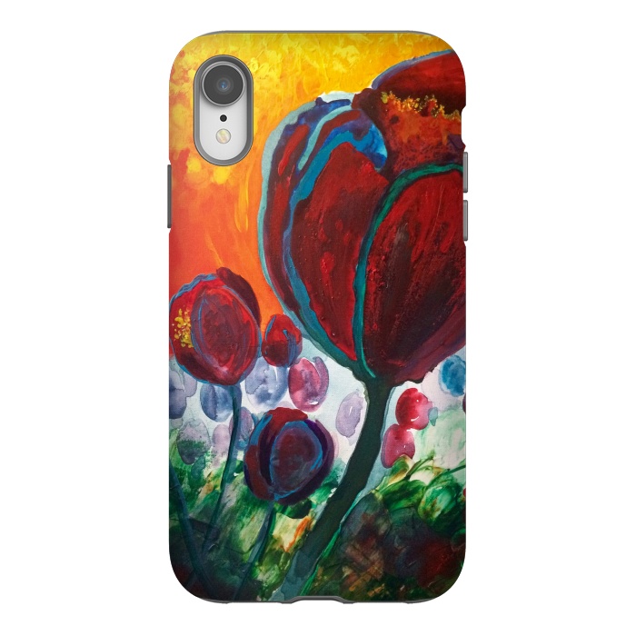 iPhone Xr StrongFit Blue High Tulips on Fire by ANoelleJay