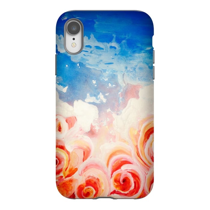 iPhone Xr StrongFit Peachy Roses by ANoelleJay