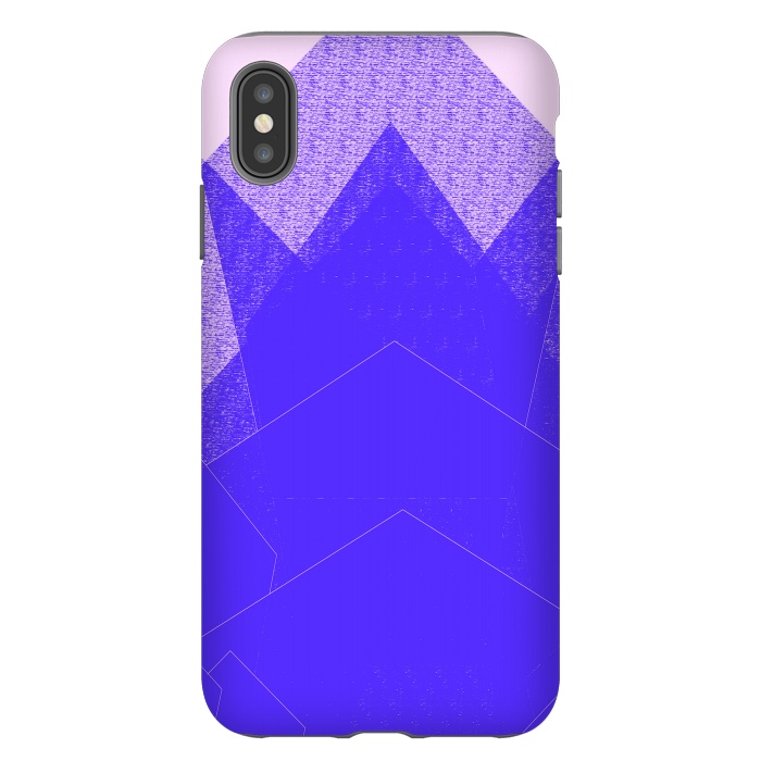 iPhone Xs Max StrongFit Sunset Mountain Blue by ANoelleJay