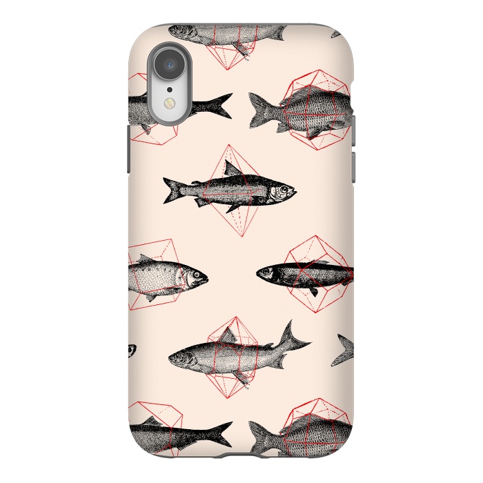 iPhone Xr StrongFit Fishes in Geometrics I by Florent Bodart