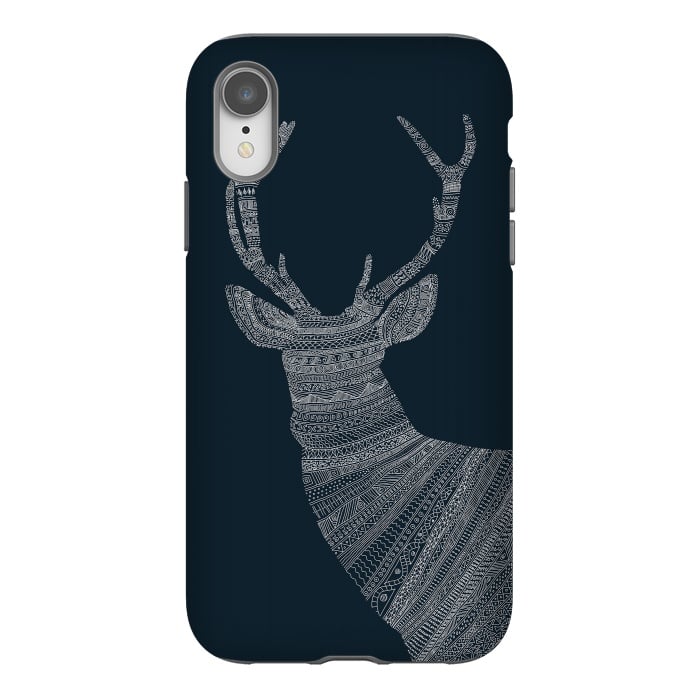 iPhone Xr StrongFit Stag Blue Poster blue by Florent Bodart