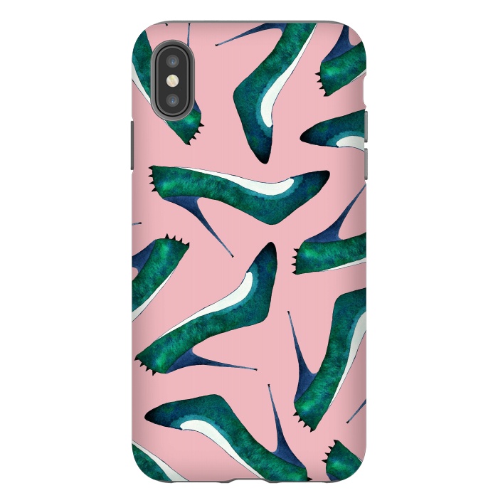 iPhone Xs Max StrongFit Green With Envy Pink by Amaya Brydon