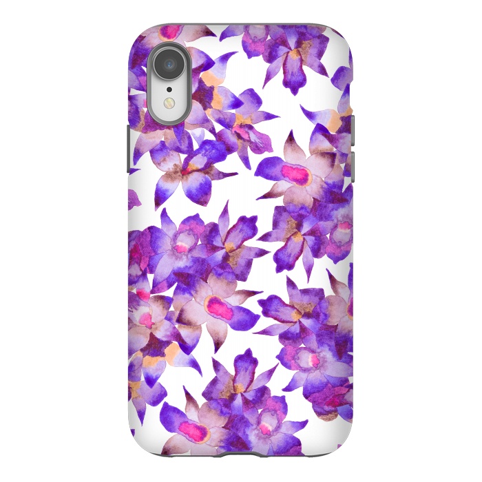 iPhone Xr StrongFit Vintage Floral Violet by Amaya Brydon