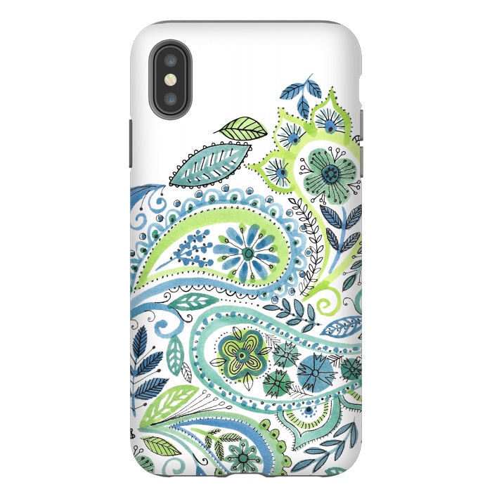iPhone Xs Max StrongFit Watercolour Paisley by Laura Grant