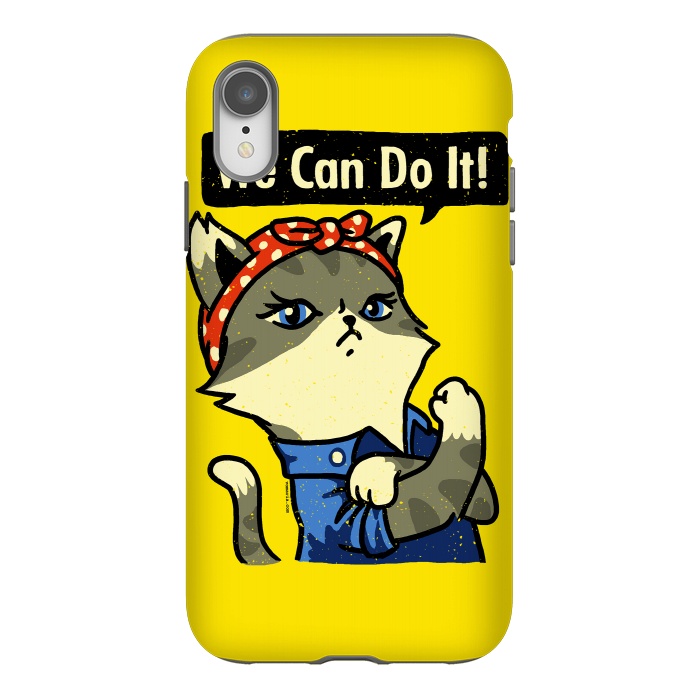 iPhone Xr StrongFit We Can Do It! Purrrsist! by Vó Maria