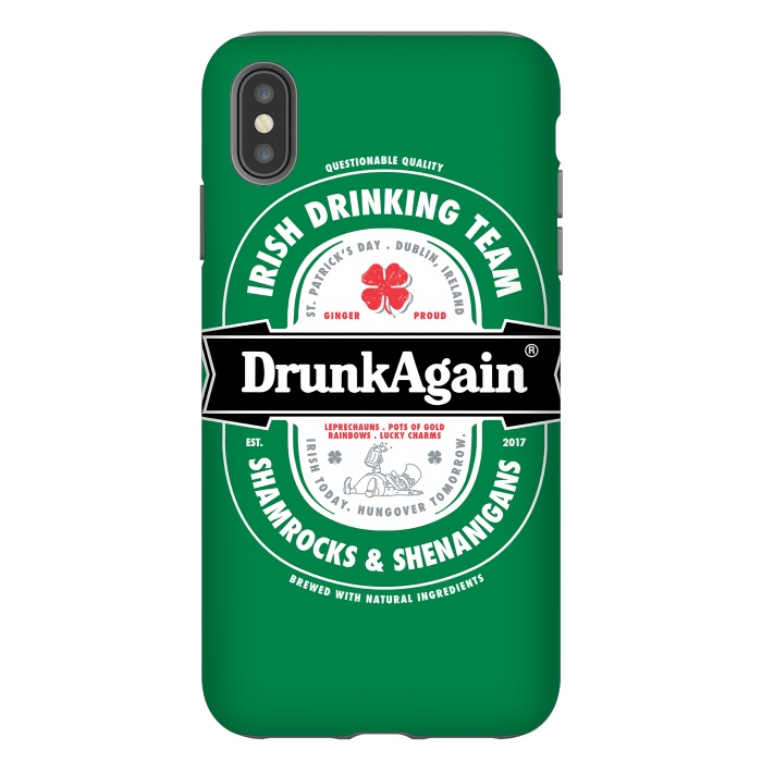 iPhone Xs Max StrongFit DrunkAgain Beer Label by Vó Maria