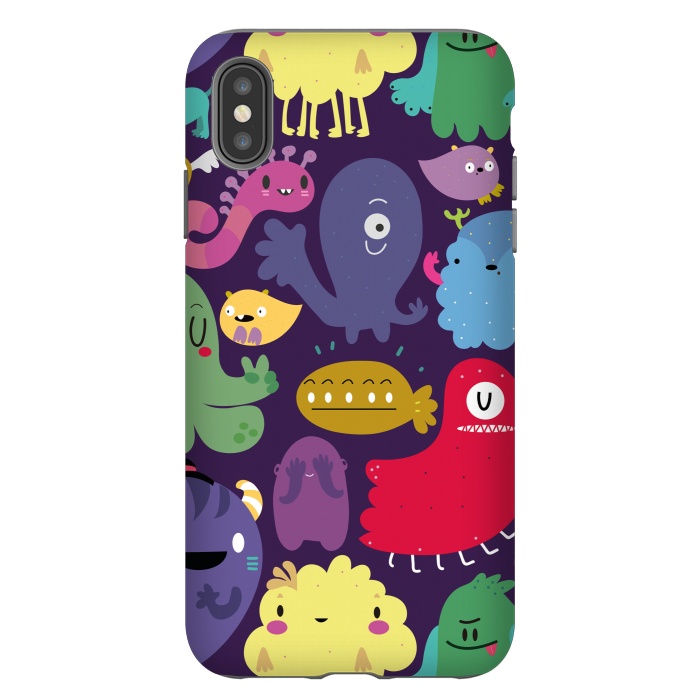 iPhone Xs Max StrongFit Colorful monsters by Maria Jose Da Luz