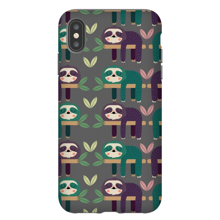 iPhone Xs Max StrongFit Sloths by Maria Jose Da Luz