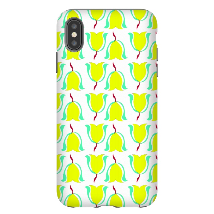 iPhone Xs Max StrongFit Tulips de Chartreuse by Bettie * Blue