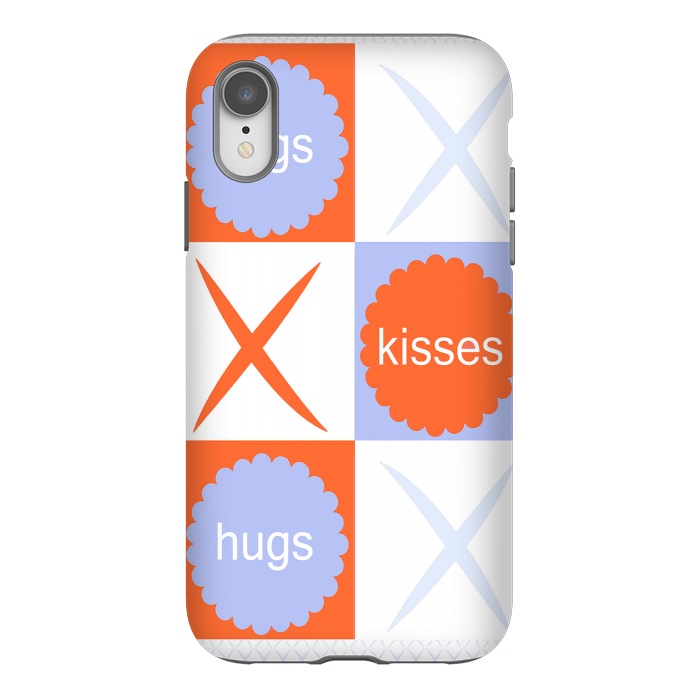 iPhone Xr StrongFit X's & O's -Orange/Lavender by Bettie * Blue