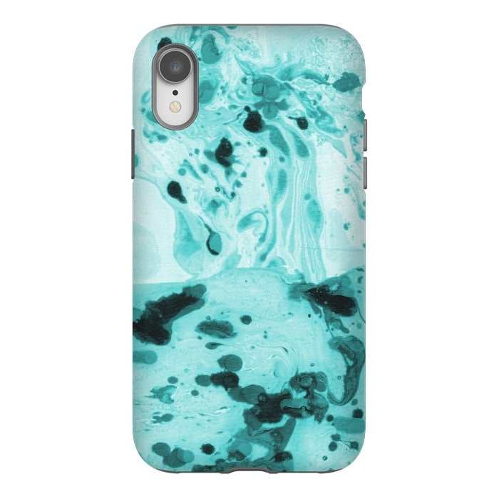 iPhone Xr StrongFit Turquoise Marble by Laura Grant