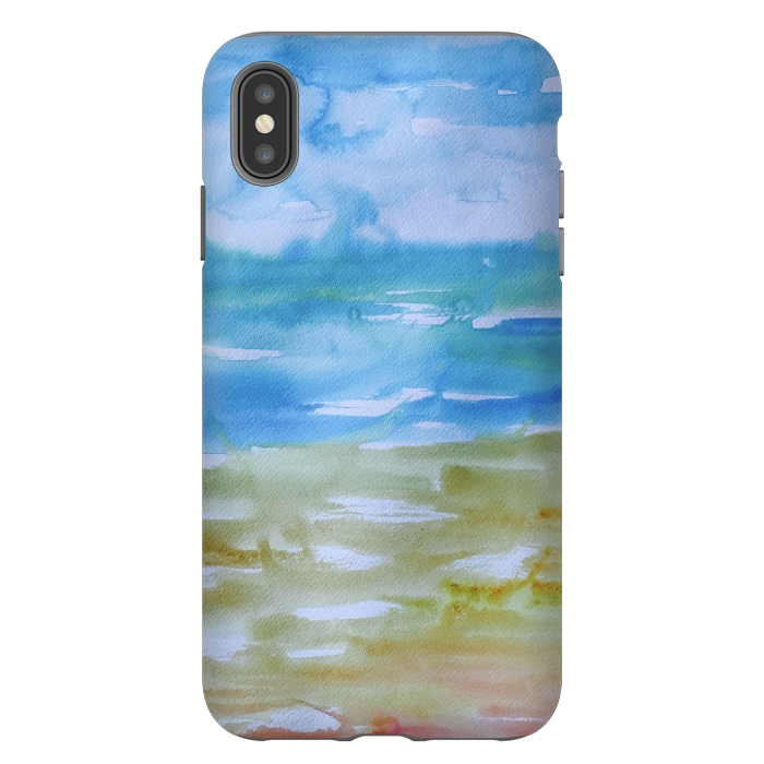 iPhone Xs Max StrongFit Miami Beach Watercolor #1 by ANoelleJay