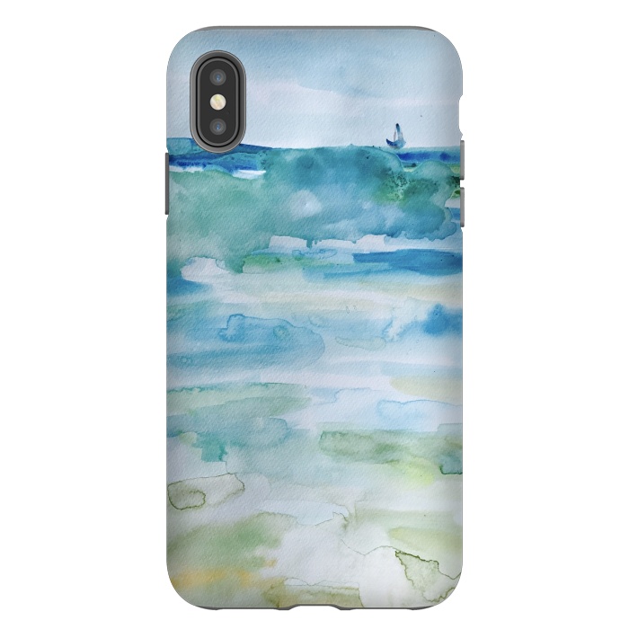 iPhone Xs Max StrongFit Miami Beach Watercolor #7 by ANoelleJay