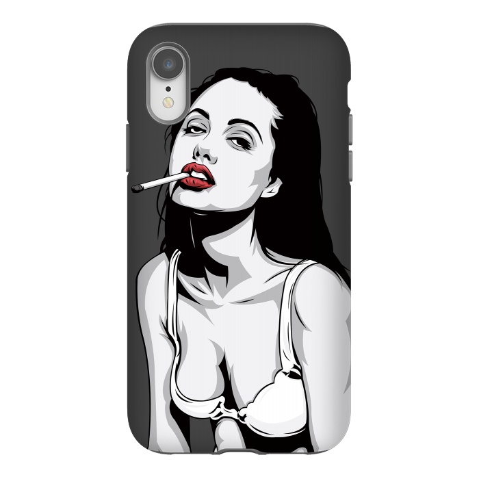 iPhone Xr StrongFit Red lips by Roland Banrévi