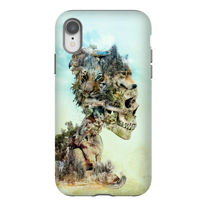 iPhone Xr StrongFit Nature Skull by Riza Peker