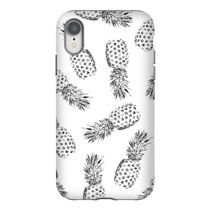 iPhone Xr StrongFit Pineapples black and white by Rui Faria