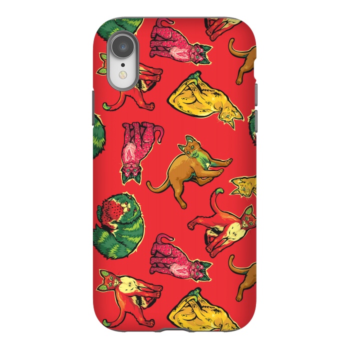 iPhone Xr StrongFit Fruit Cats by Draco