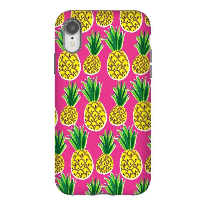iPhone Xr StrongFit Painted pineapples by Laura Grant