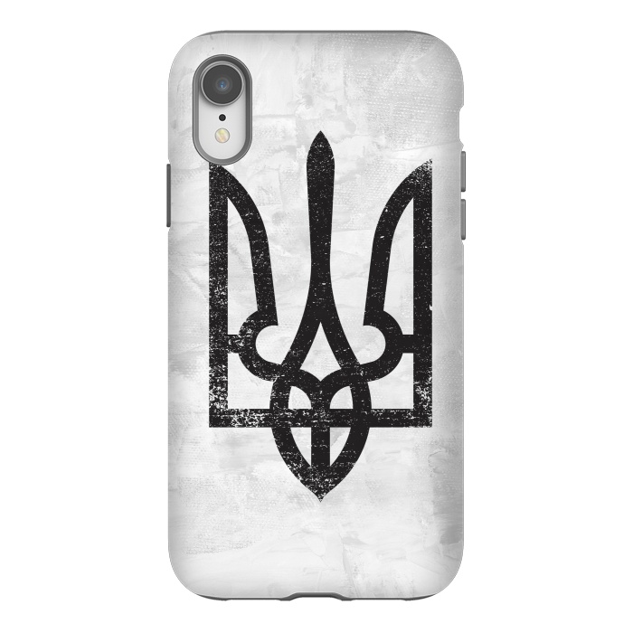 iPhone Xr StrongFit Ukraine White Grunge by Sitchko