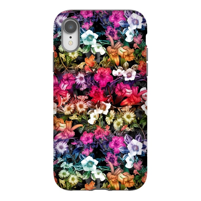 iPhone Xr StrongFit Multicolor Floral Pattern II by Burcu Korkmazyurek