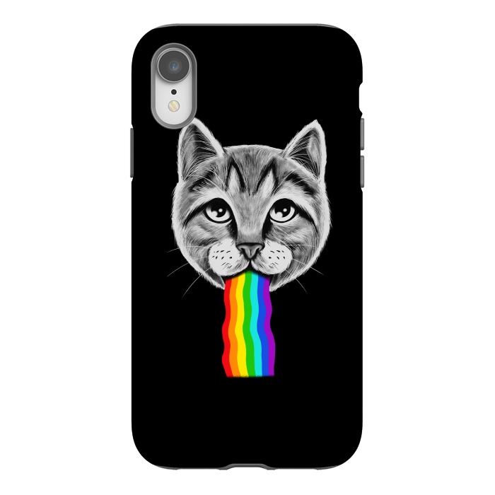 iPhone Xr StrongFit Cat rainbow by Coffee Man