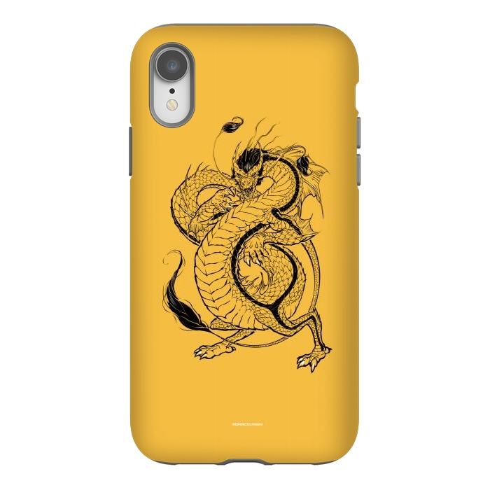 iPhone Xr StrongFit Black Dragon by Draco