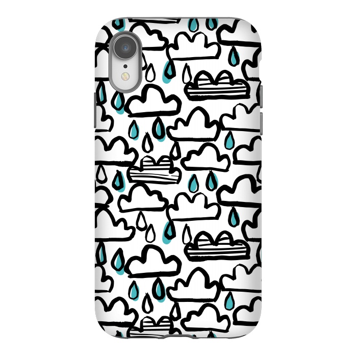 iPhone Xr StrongFit Rain clouds by Laura Grant